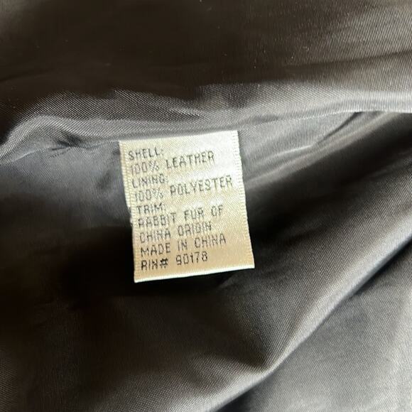 Yvonne Le Marie Black Suede Leather Jacket with Rabbit Fur Trim. Size 12 - Picture 11 of 13